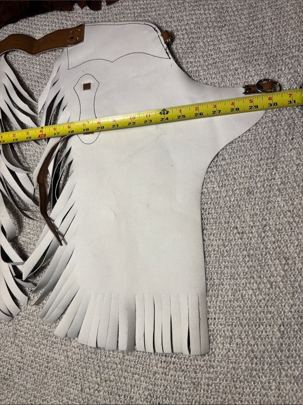 Kids Black & Tan Chaps and Brown Western Fringe Vest Costume Set - Picture 4 of 11